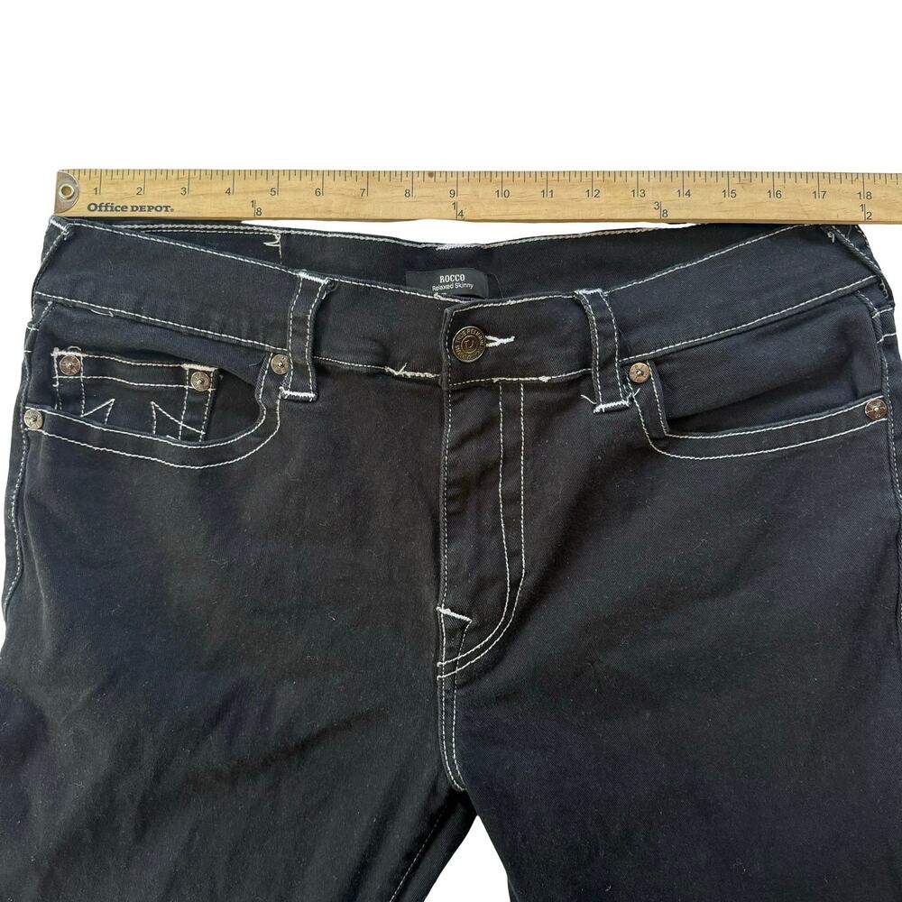 True Religion Men's Black Rocco Relaxed Skinny Jeans Size 38 - Picture 7 of 9